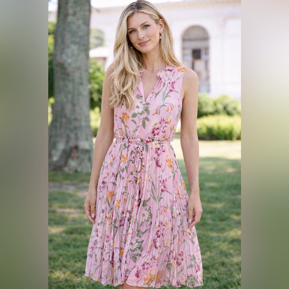 Christy Lynn Lucia Pleated Floral Dress NWT Small